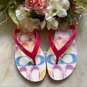 NIB Coach Cassie Shiny PVC/Dream C Flip Flops
